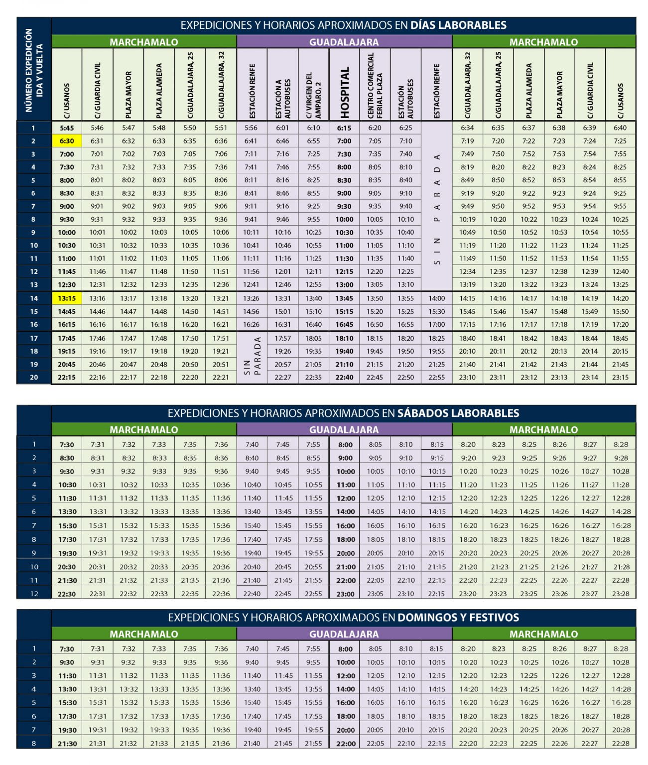 Ampliación de horarios del Servicio de Autobuses a partir del 24 de