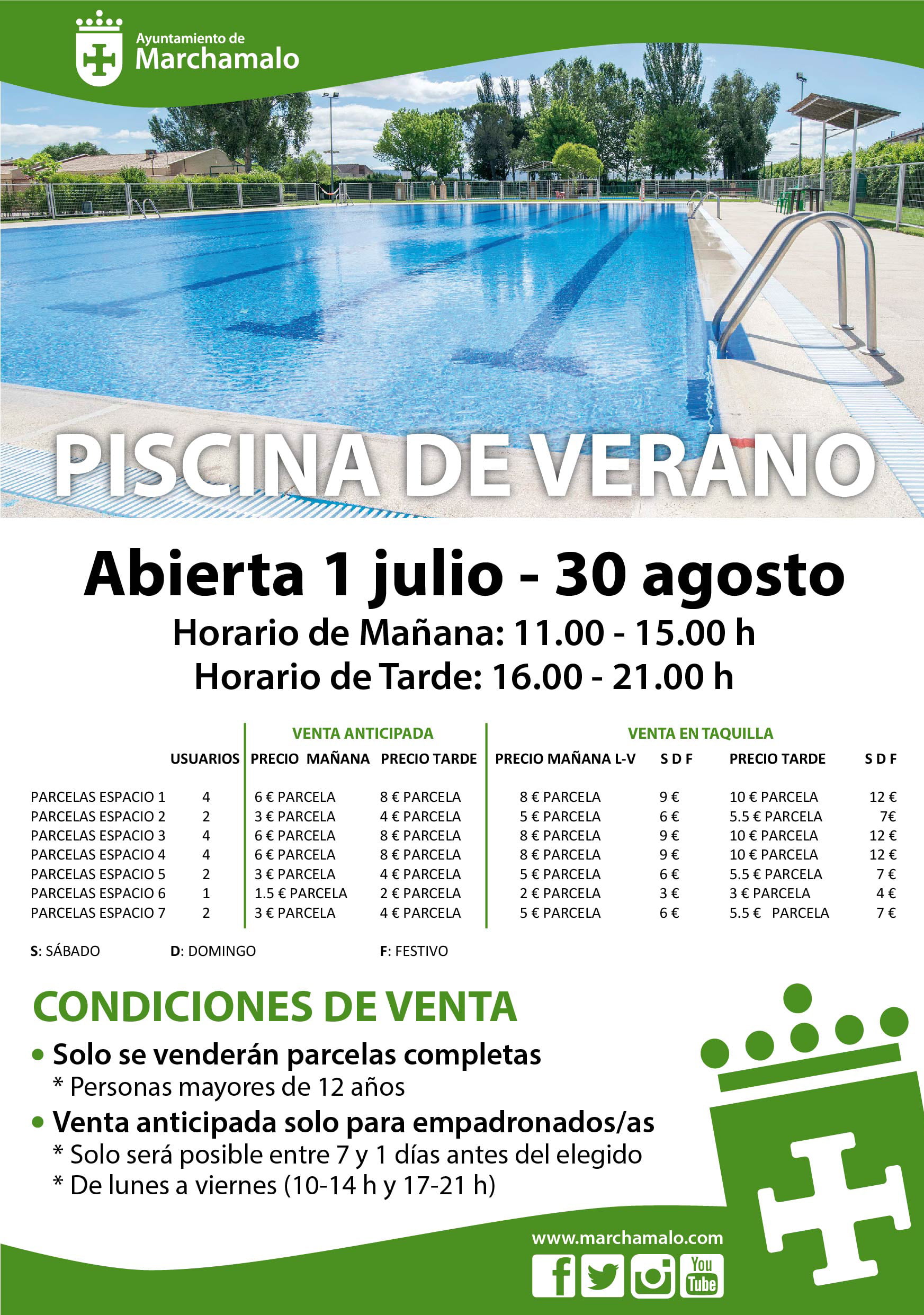 La piscina municipal abre del 1 de julio al 30 de agosto, con turno de mañana y tarde Ayto La piscina municipal abre del 1 de julio al 30 de agosto, con turno de mañana y tarde Ayto